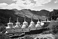 B&W-Stupas at Ngor Monastery